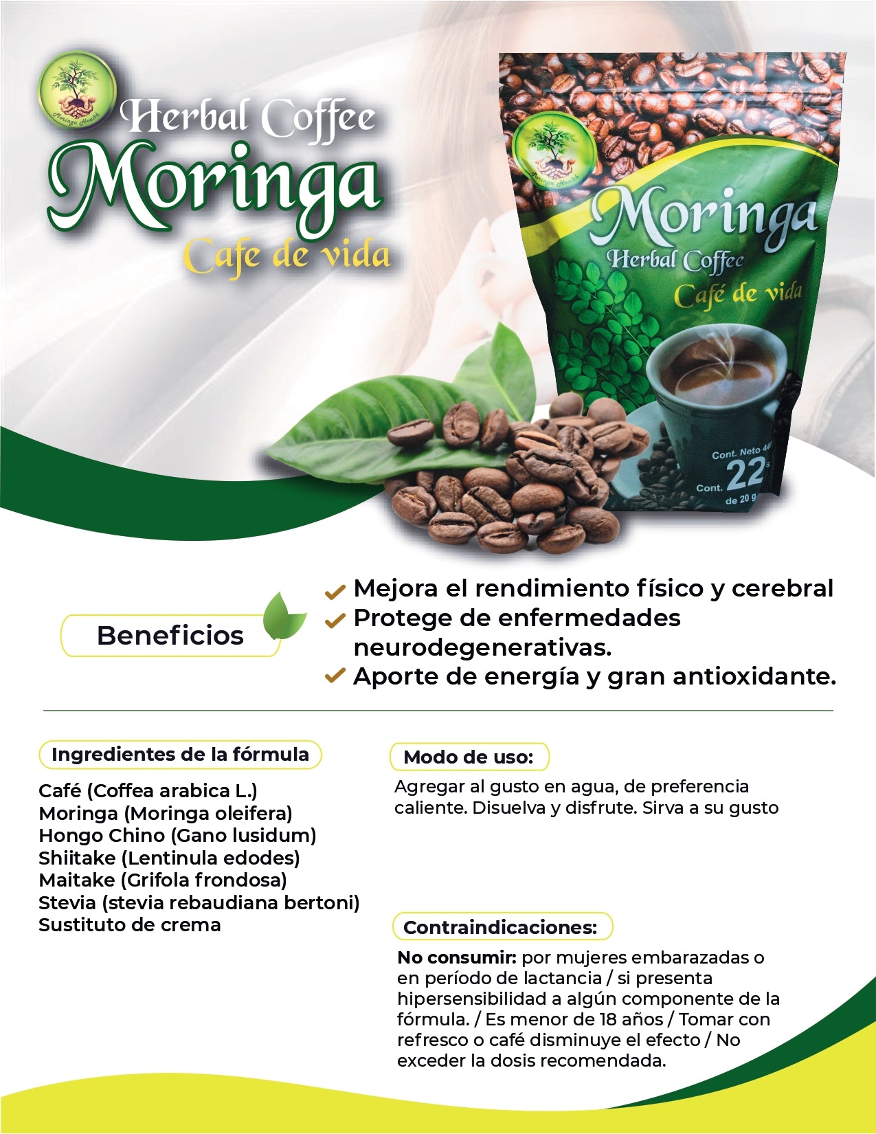 CAFE MORINGA MEZCLA HERBAL